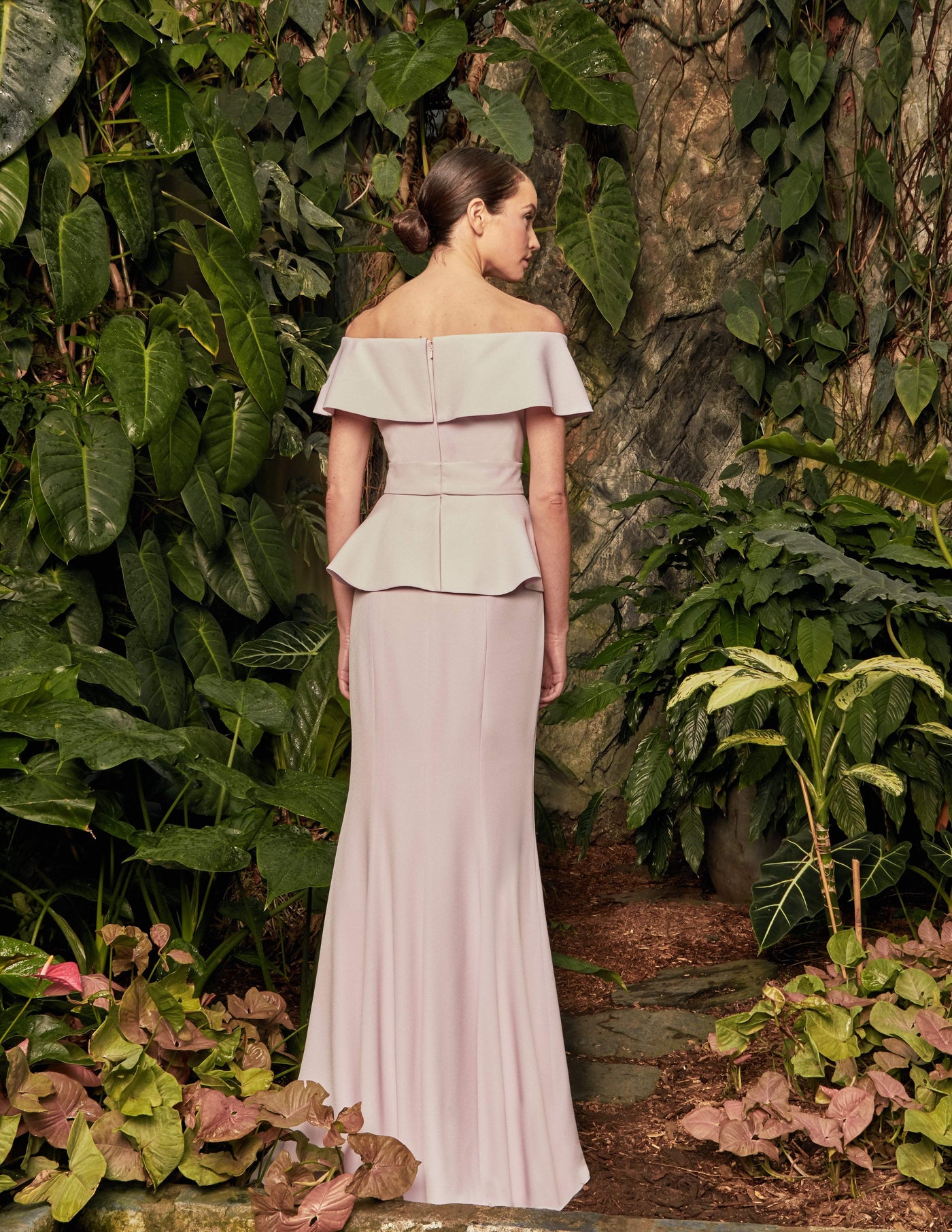 Alexander by Daymor - 950 Off-Shoulder Peplum Trumpet Dress Mother of the Bride Dresses