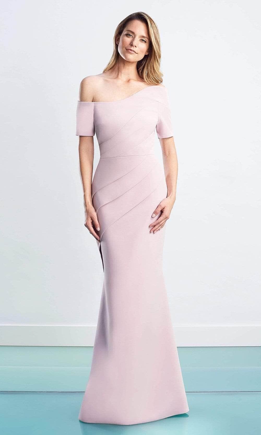 Alexander By Daymor - Asymmetric Pleated Evening Dress 1451 - 1 pc Quartz in Size 6 Available CCSALE 6 / Quartz