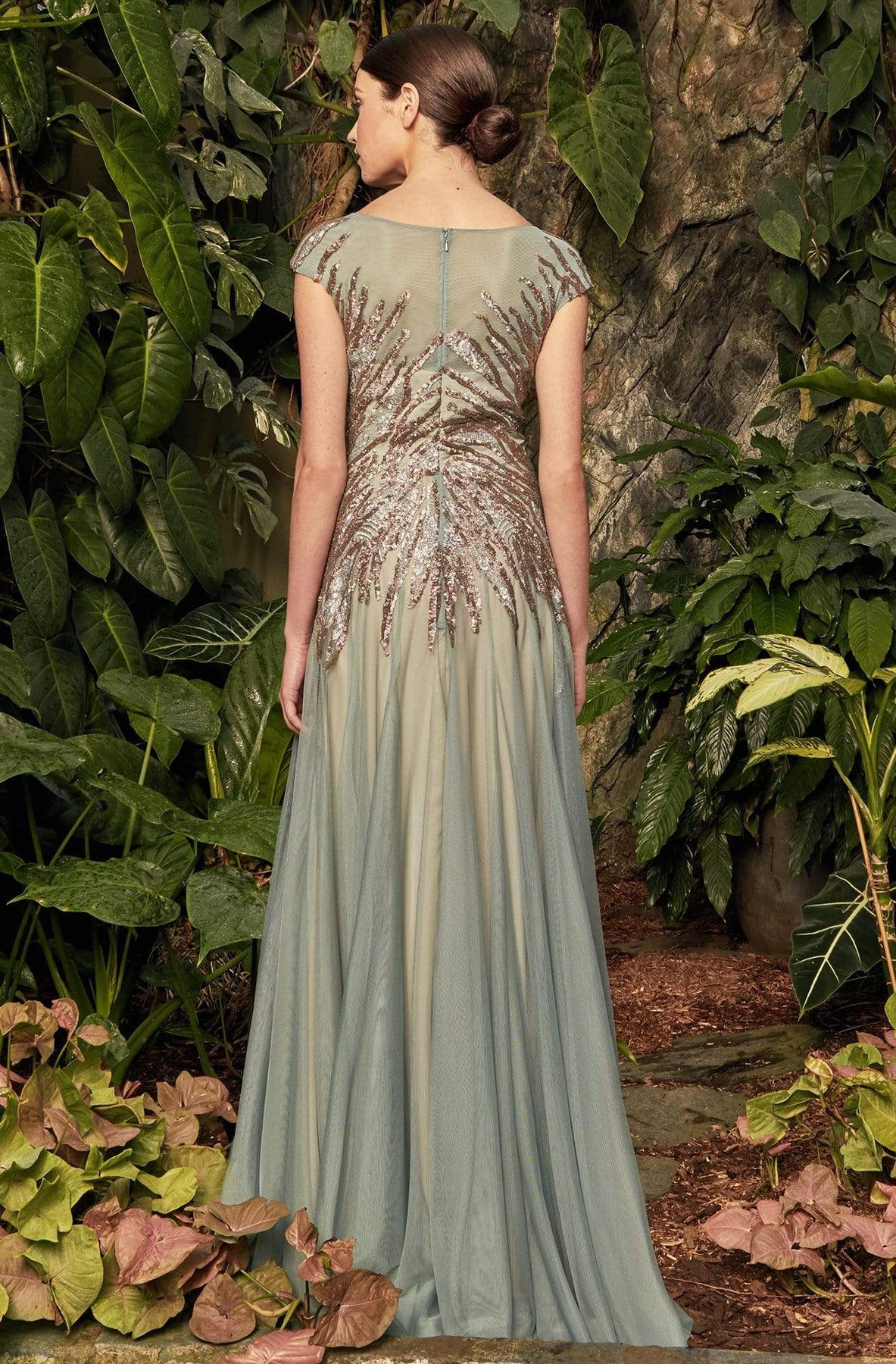 Alexander by Daymor Beaded Bateau A-Line Dress 957 - 1 pc Iceberg in Size 20 and 1 pc Smoke in Size 20 Available CCSALE