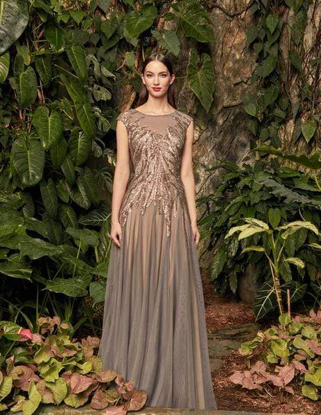 Alexander by Daymor Beaded Bateau A-Line Dress 957 - 1 pc Iceberg in Size 20 and 1 pc Smoke in Size 20 Available CCSALE 20 / Smoke