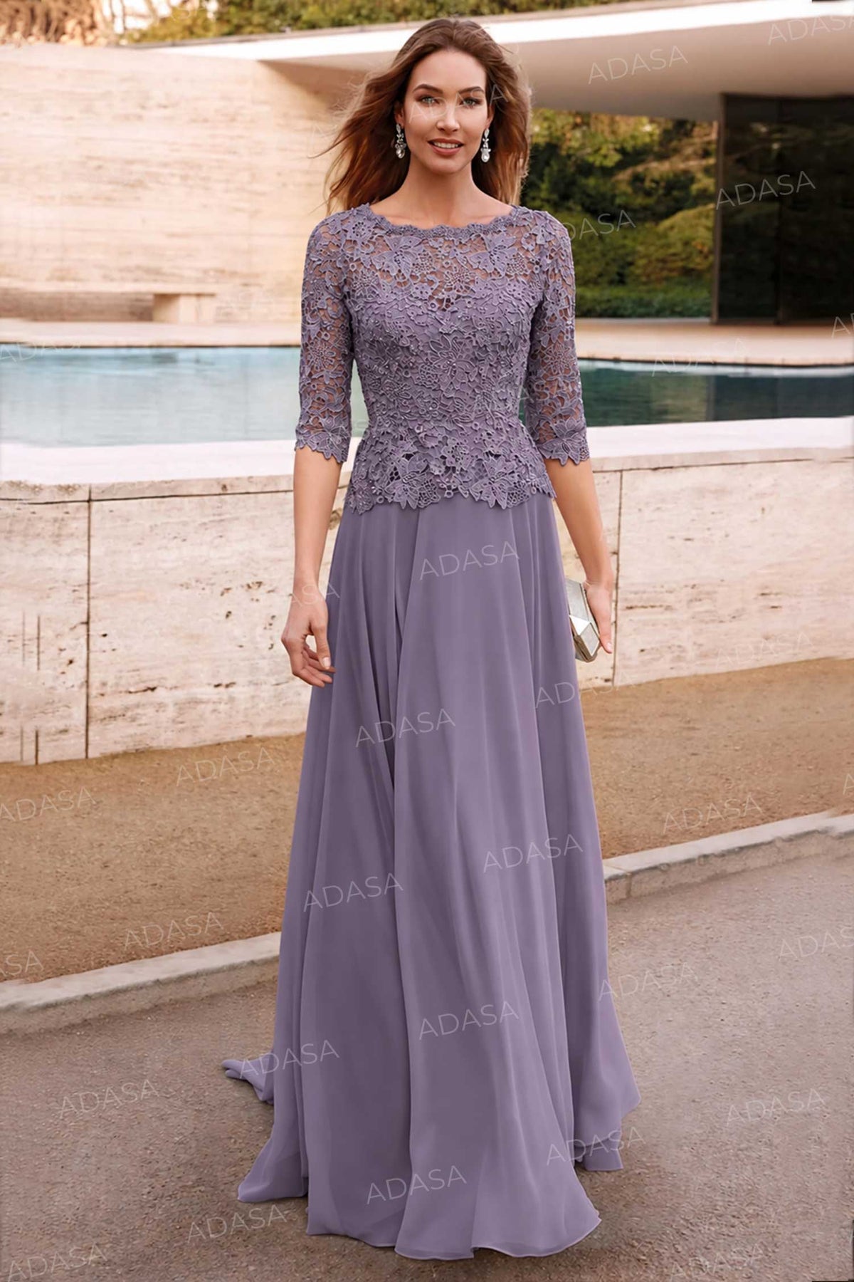 Alyce Paris 27470 - Three-Quarter Sleeve Lace A-Line Gown