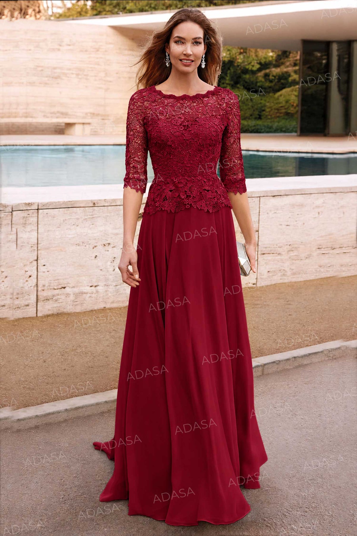 Alyce Paris 27470 - Three-Quarter Sleeve Lace A-Line Gown