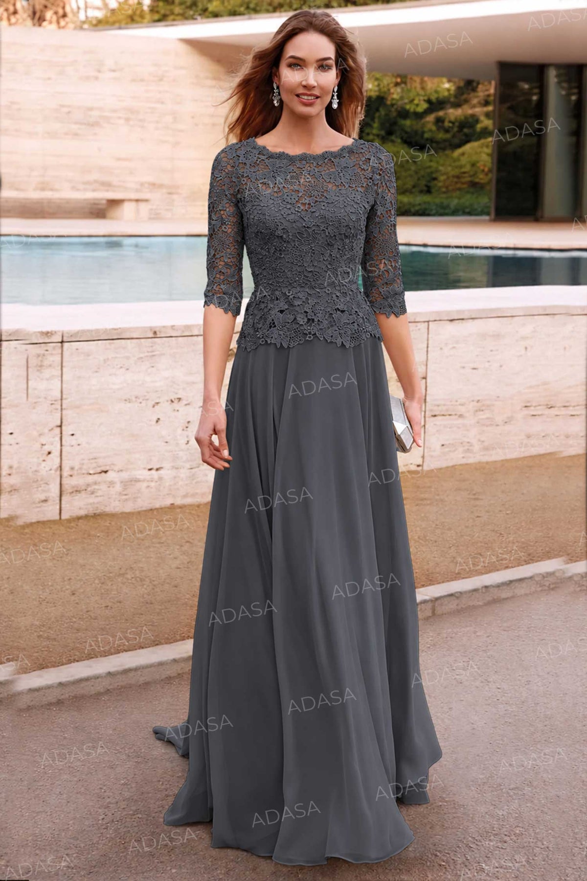 Alyce Paris 27470 - Three-Quarter Sleeve Lace A-Line Gown