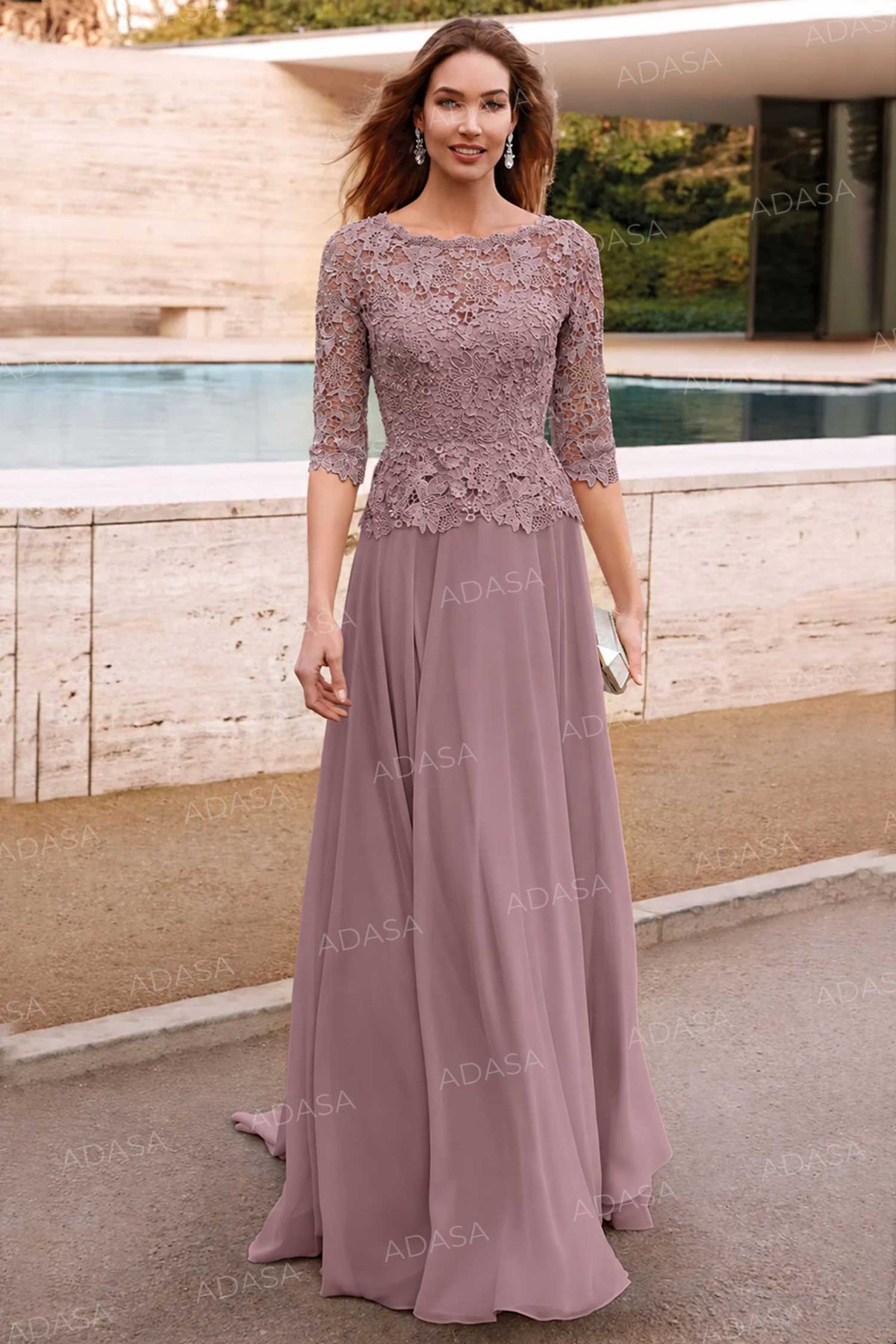 Alyce Paris 27470 - Three-Quarter Sleeve Lace A-Line Gown