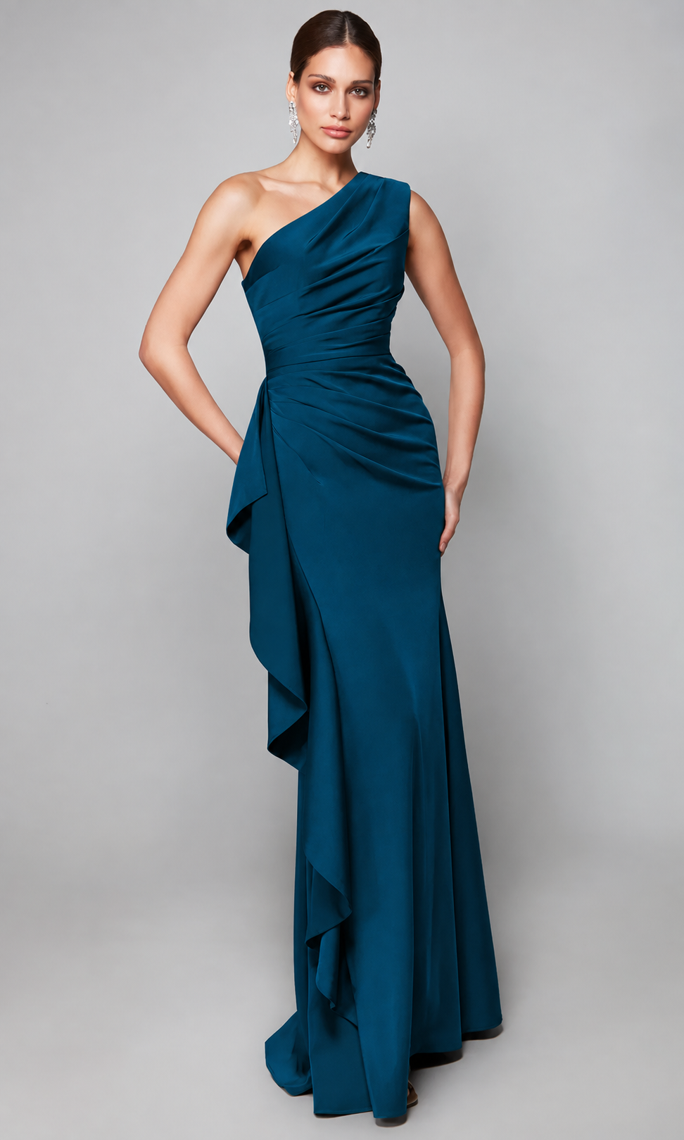 Alyce Paris 27624 - Ruched Asymmetrical Formal Gown