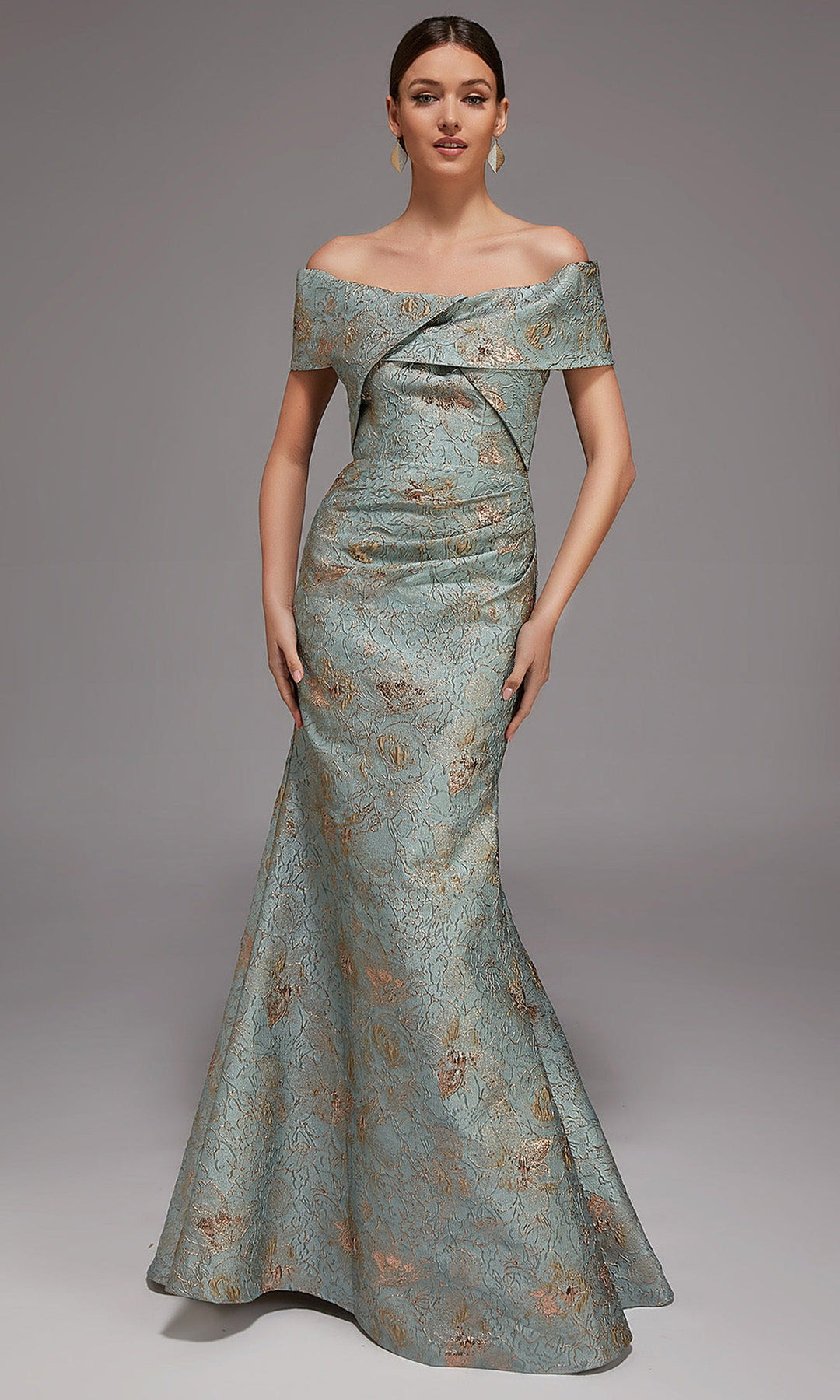 Alyce Paris 27802  Jacquard Off Shoulder Mermaid Gown