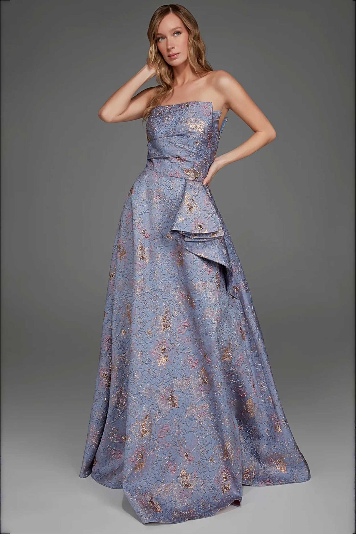 Alyce Paris 27802 - Folded Off Shoulder Textured Evening Gown
