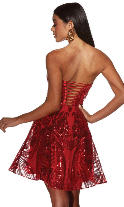 Alyce Paris 3773 - Sequin Embellished Strapless Cocktail Dress Cocktail Dresses