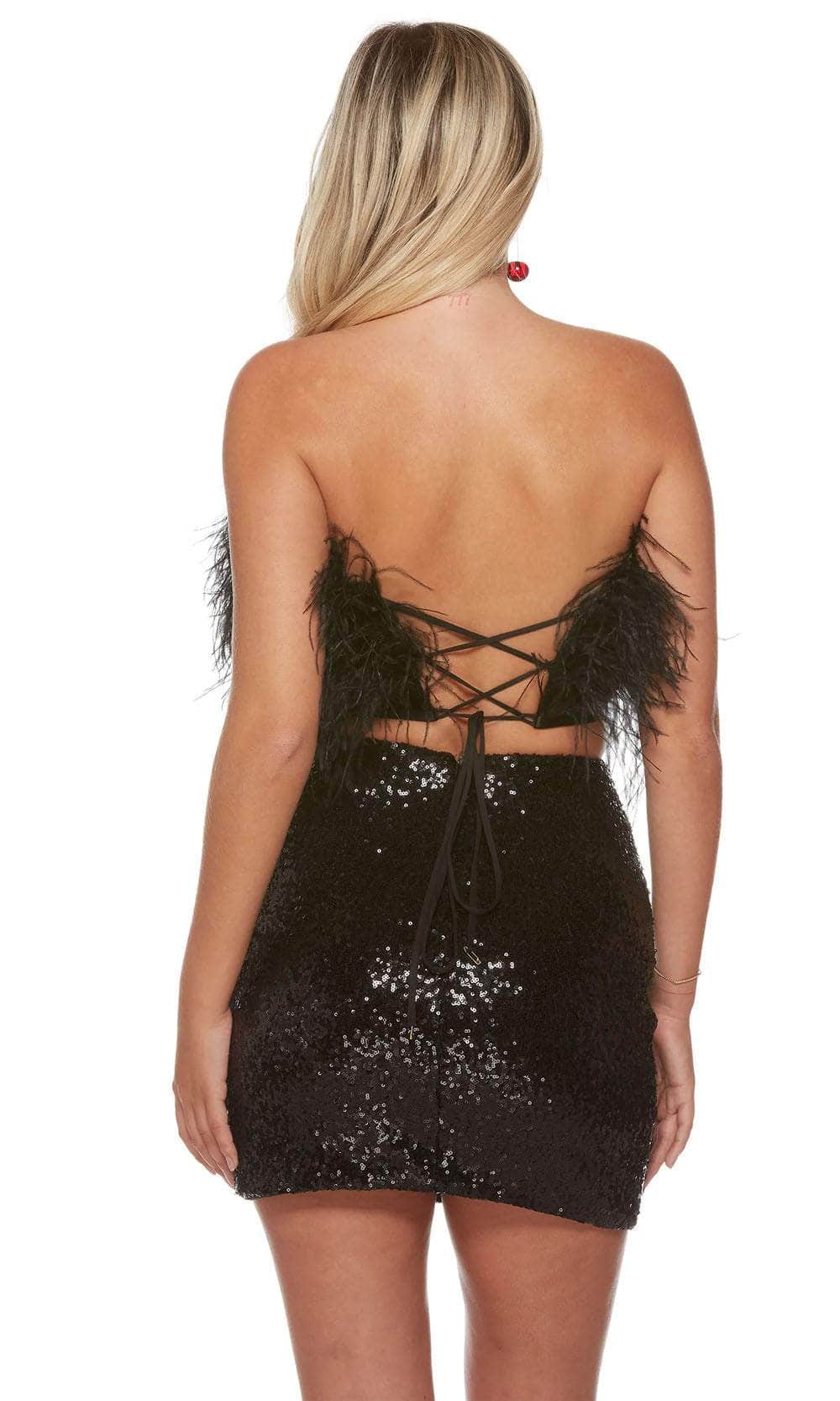 Alyce Paris 4791 - Feather Embellished Strapless Cocktail Dress Cocktail Dresses