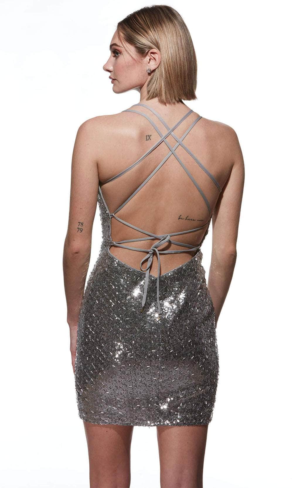 Alyce Paris 4810 - Strappy Back V-Neck Cocktail Dress Homecoming Dresses