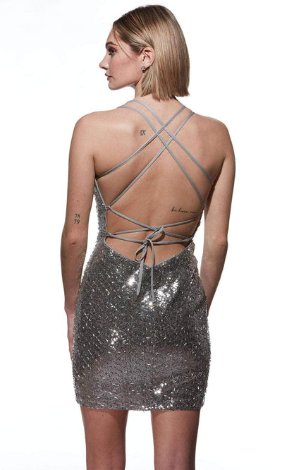 Alyce Paris 4810 - Strappy Back V-Neck Cocktail Dress Homecoming Dresses