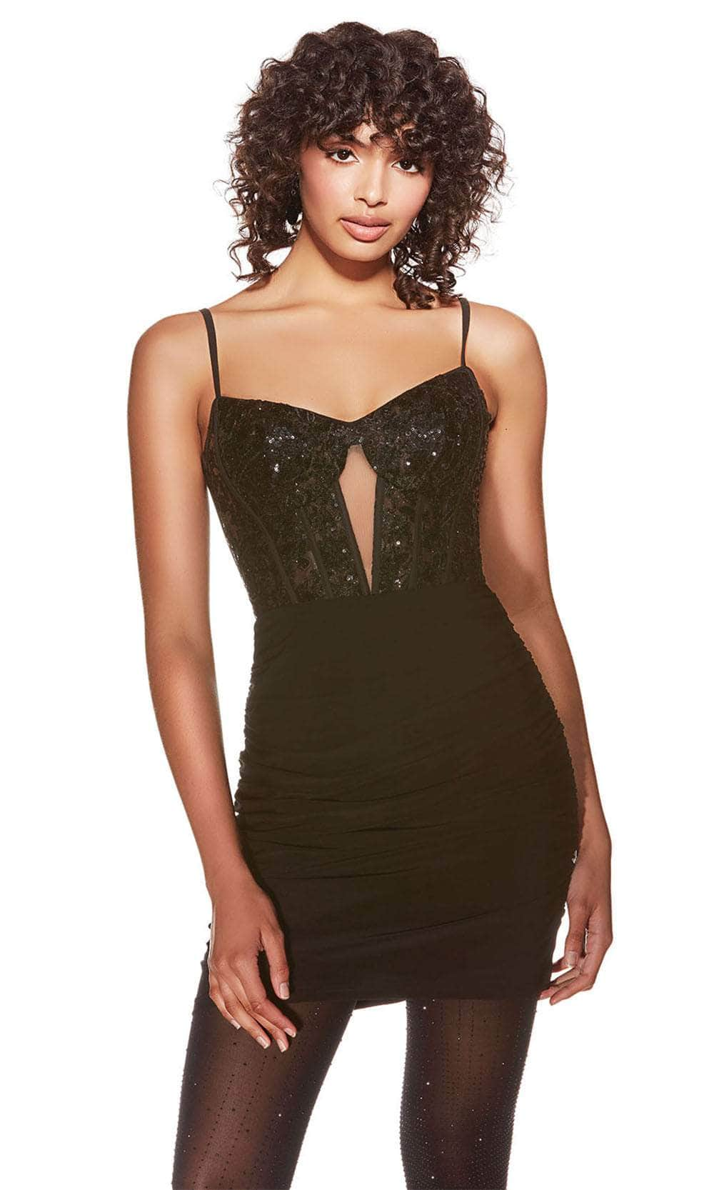 Alyce Paris 4816 - Sleeveless Corset Cocktail Dress Cocktail Dresses 000 / Black