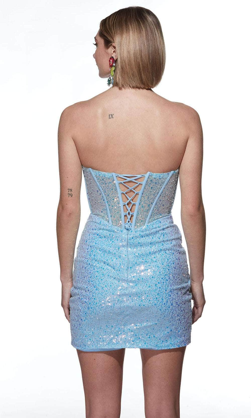 Alyce Paris 4827 - Sheer Corset Sequin Cocktail Dress Cocktail Dresses