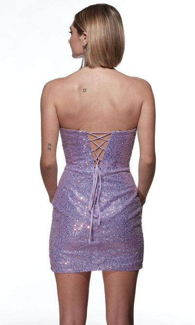 Alyce Paris 4828 - Strapless Glitter Corset Cocktail Dress Homecoming Dresses