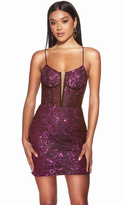 Alyce Paris 4859 - Corset Sleeveless Cocktail Dress Cocktail Dresses 000 / NeonMagenta