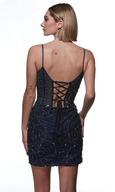 Alyce Paris 4862 - Glitter Print V-Neck Cocktail Dress Special Occasion Dress