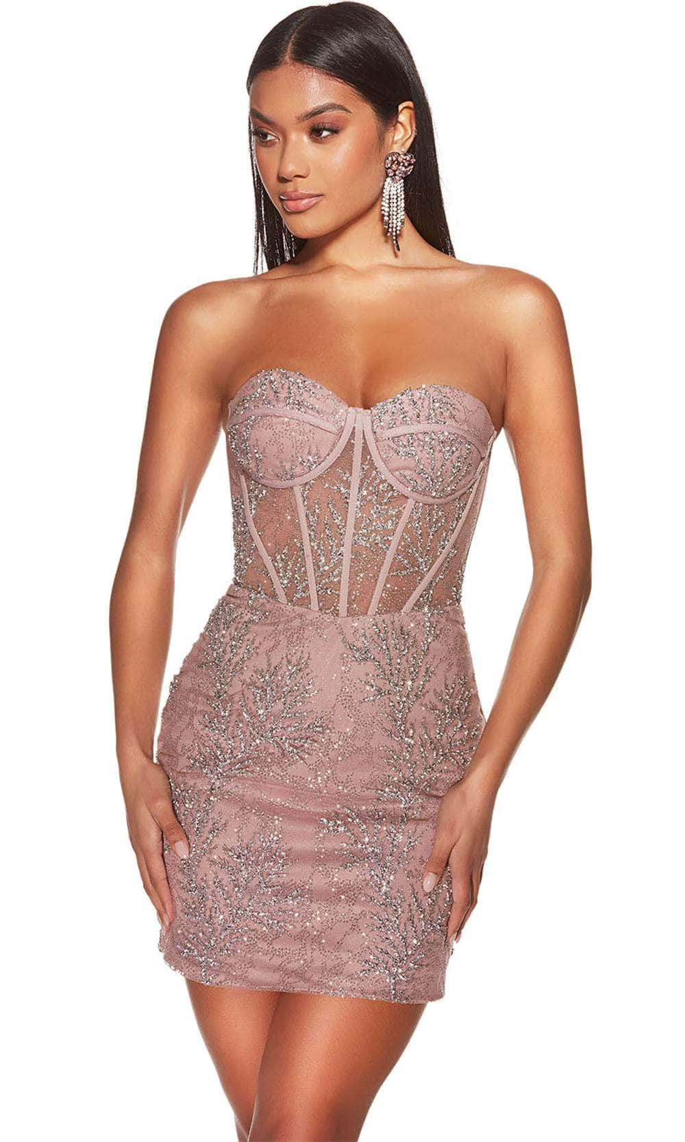 Alyce Paris 4865 - Embellished Corset Cocktail Dress Cocktail Dresses 000 / SultryBlush