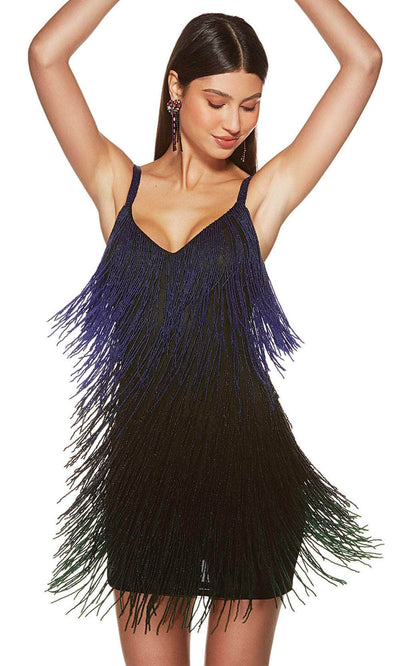 Alyce Paris 4875 - Beaded Fringe Cocktail Dress Homecoming Dresses