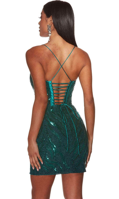 Alyce Paris 4890 - Spaghetti Straps Sparkly Cocktail Dress Homecoming Dresses