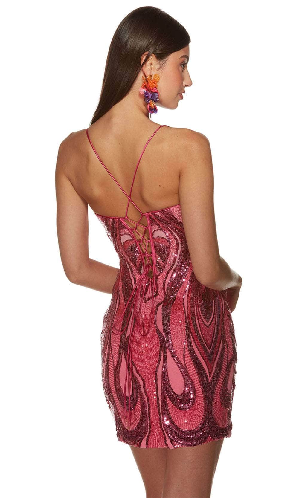 Alyce Paris 4899 - V-Neck Sequined Embellished Cocktail Dress Cocktail Dresses