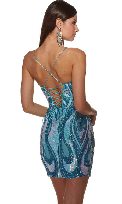 Alyce Paris 4899 - V-Neck Sequined Embellished Cocktail Dress Cocktail Dresses
