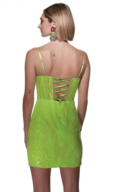 Alyce Paris 4901 - Spaghetti Straps Sequin Cocktail Dress Cocktail Dresses