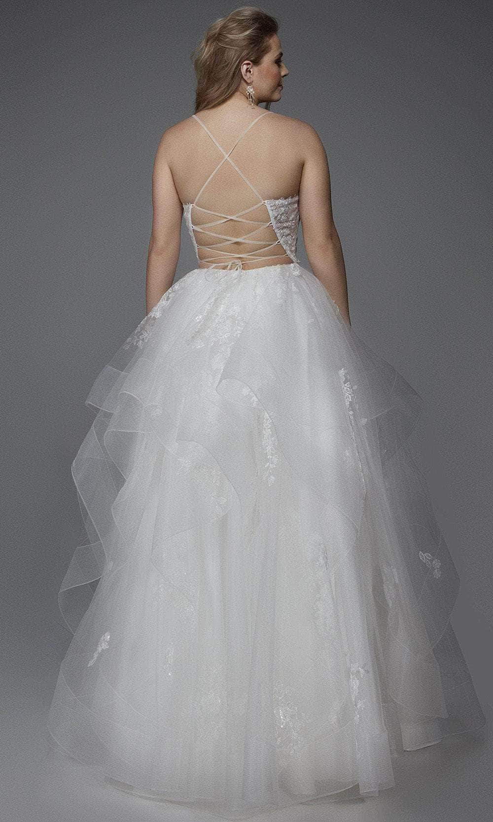 Alyce Paris 60903 - Plunging Floral Applique Ballgown Special Occasion Dress