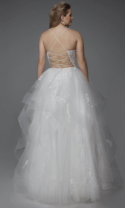 Alyce Paris 60903 - Plunging Floral Applique Ballgown Special Occasion Dress