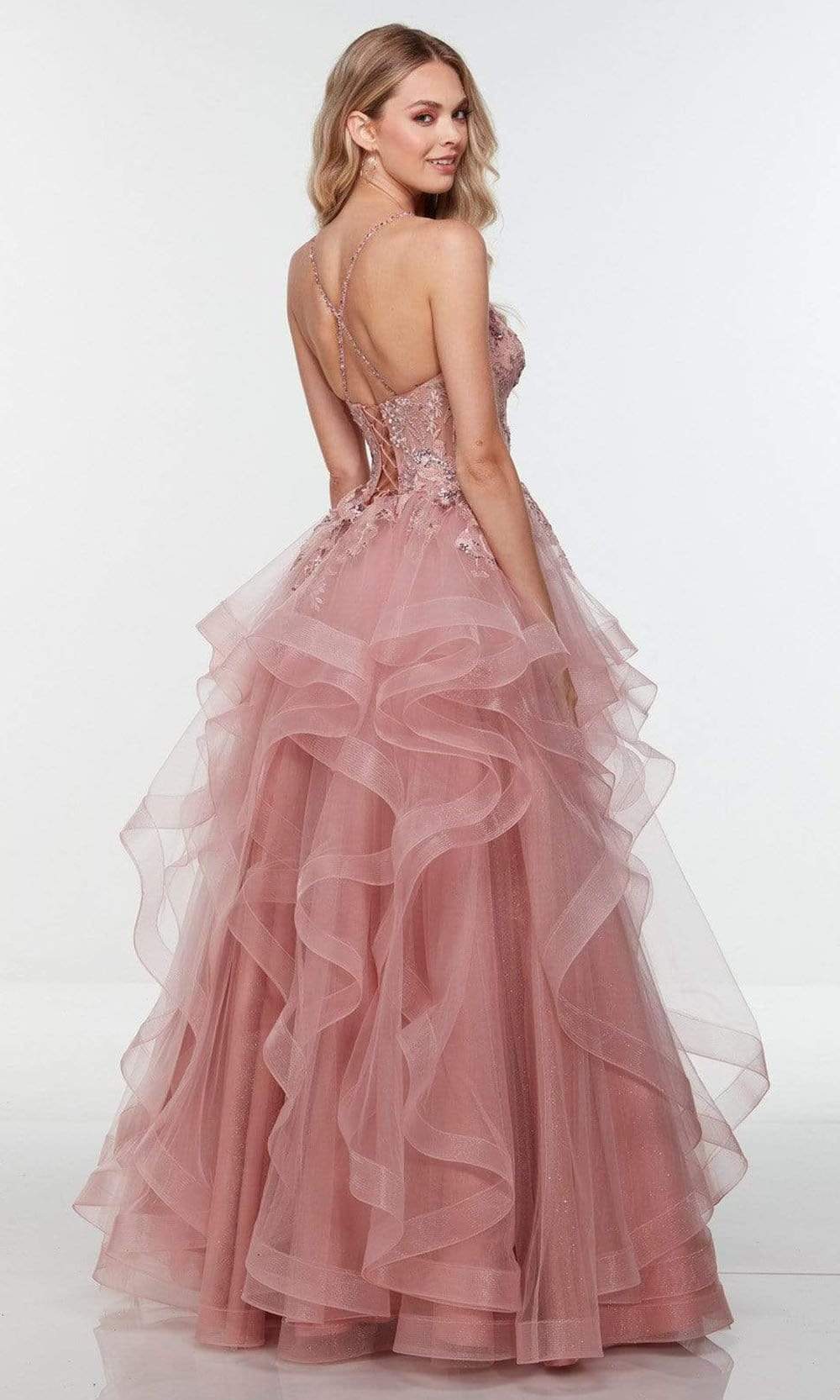 Alyce Paris - 61085 Organza Tiered A-Line Gown Prom Dresses