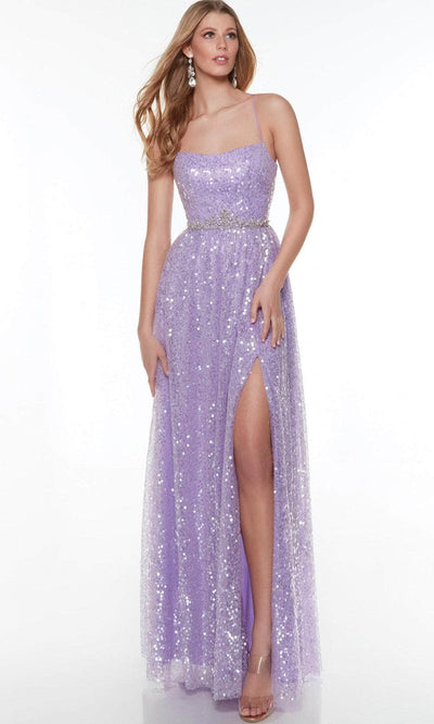 Alyce Paris 61242 - Back Strapped Sequined Long Dress Special Occasion Dress 000 / Lavender