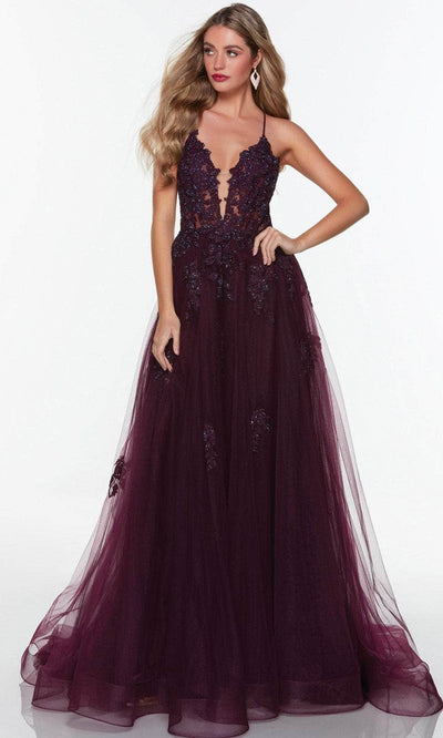 Alyce Paris 61263 - Lace Applique V-Neck Prom Ballgown Special Occasion Dress