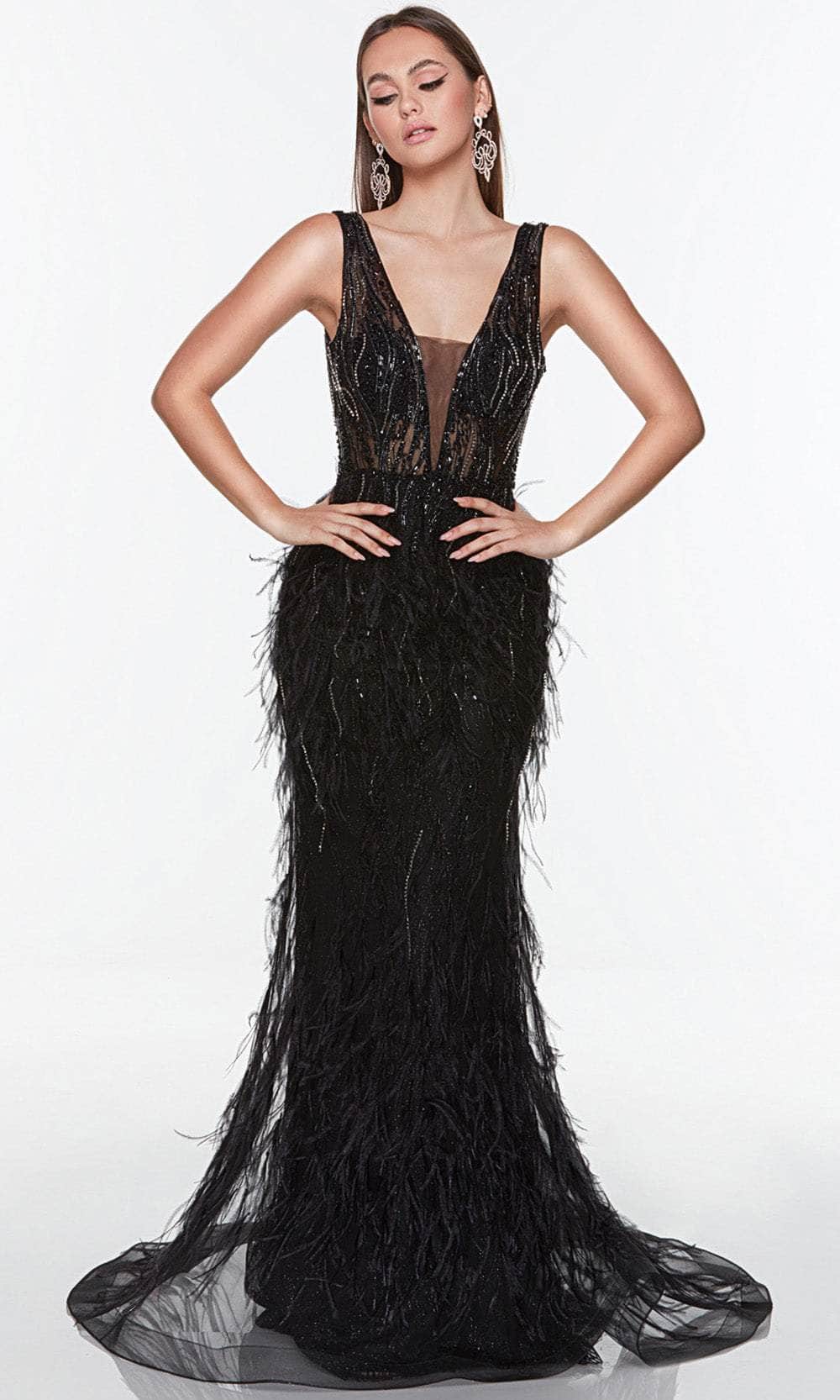 Alyce Paris 61270 - Sleeveless Feather Long Dress Special Occasion Dress