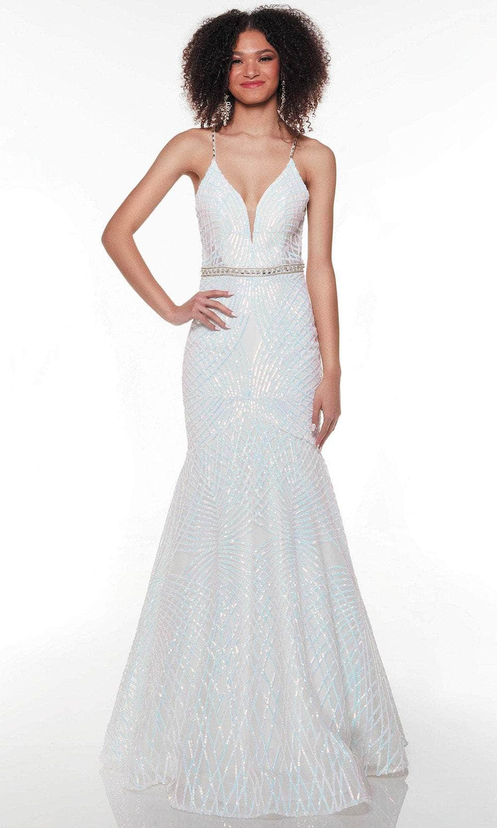 Alyce Paris 61289 - Sleeveless Plunging V-neck Prom Dress Special Occasion Dress 000 / Ivory