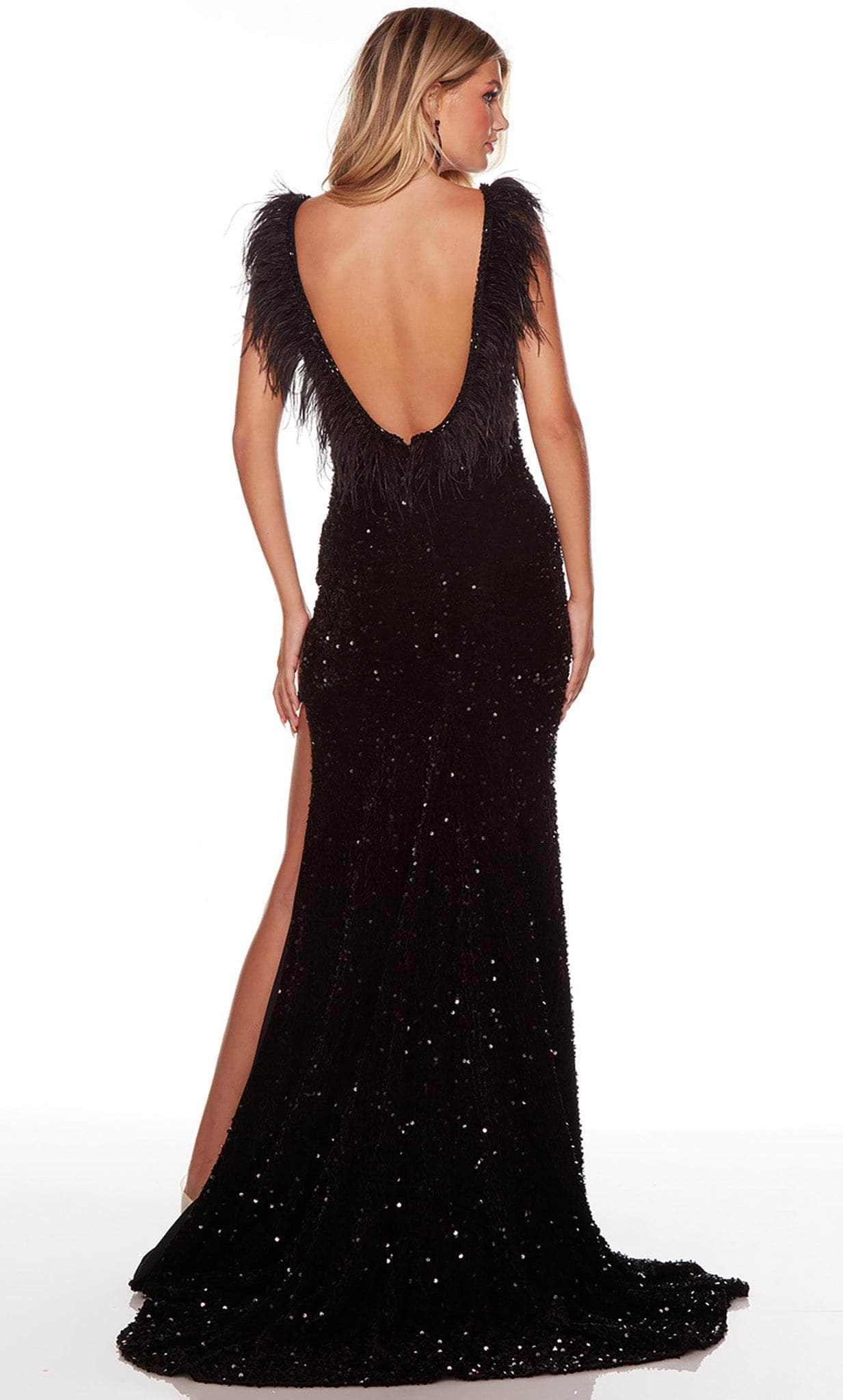 Alyce Paris 61374 - Feathered V-Neck Sheath Prom Gown Special Occasion Dress