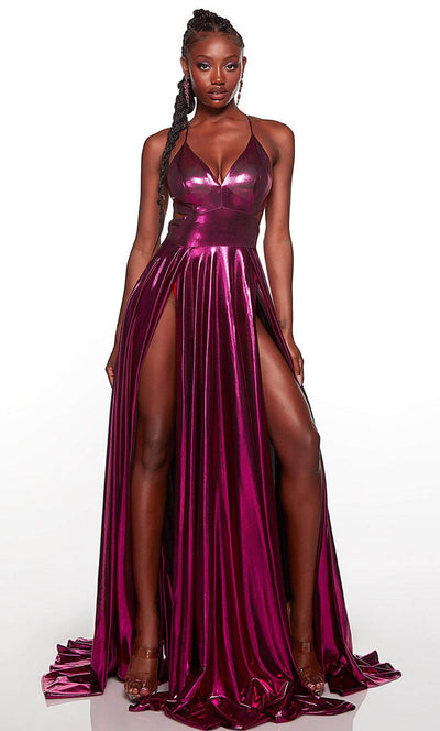 Alyce Paris 61429 - Deep V-Neck Metallic Prom Gown Prom Dresses