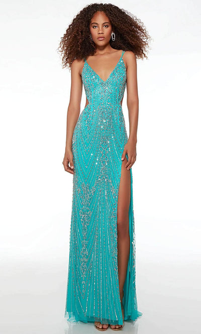 Alyce Paris 61585 - Jeweled Deep V-Neck Prom Gown Prom Dresses