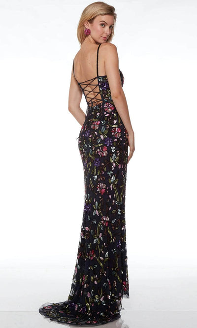 Alyce Paris 61687 - Plunging V-Neck Floral Prom Gown Special Occasion Dress