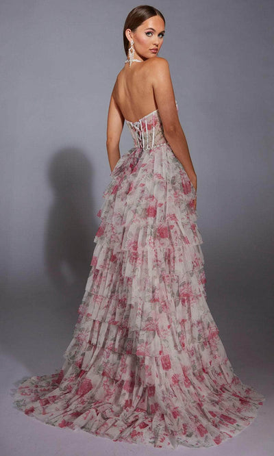 Alyce Paris 61730 - Tiered Ruffle Corset Halter Gown Prom Dresses