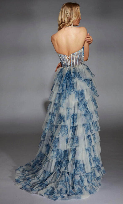 Alyce Paris 61730 - Tiered Ruffle Corset Halter Gown Prom Dresses