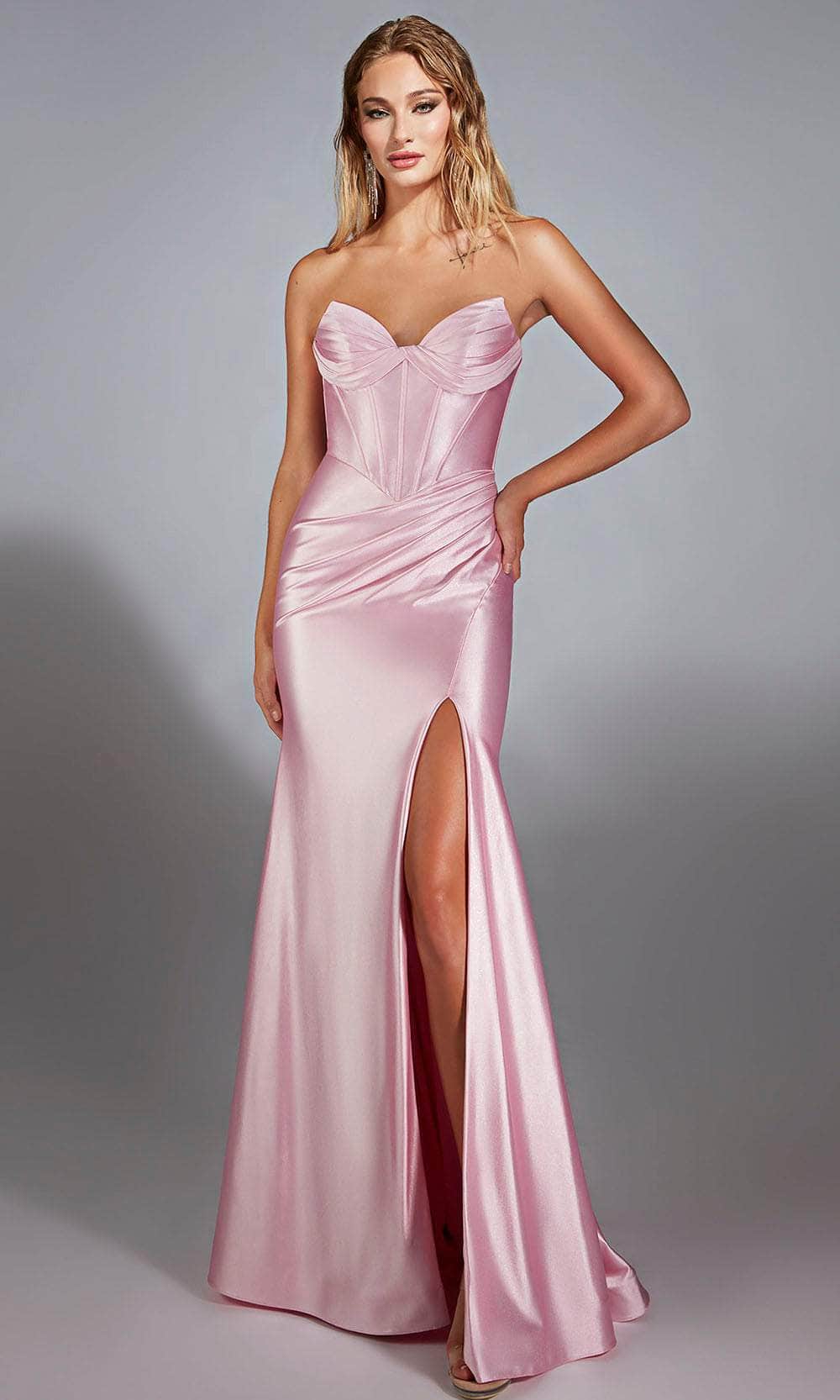 Alyce Paris 61733 - Satin Dress with Lace-Up Back Prom Dresses