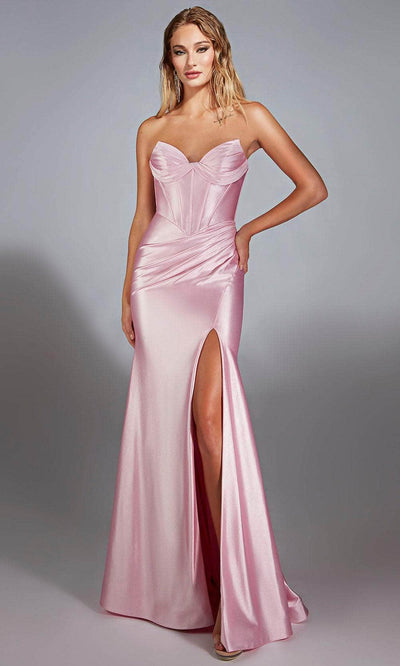 Alyce Paris 61733 - Elegant Satin Dress with Lace-Up Back Prom Dresses