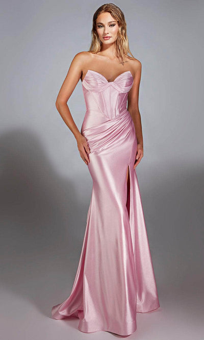 Alyce Paris 61733 - Elegant Satin Dress with Lace-Up Back Prom Dresses