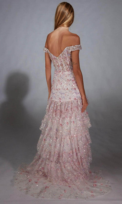 Alyce Paris 61736 - Romantic Floral Off Shoulder Gown Prom Dresses