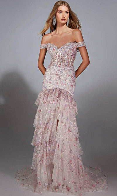 Alyce Paris 61736 - Romantic Floral Off Shoulder Gown Prom Dresses