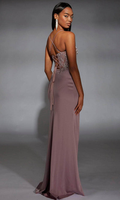 Alyce Paris 61741 - Beaded Appliqued Gown with Slit Prom dresses