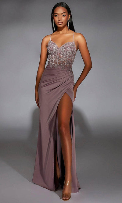 Alyce Paris 61741 - Beaded Appliqued Gown with Slit Prom dresses