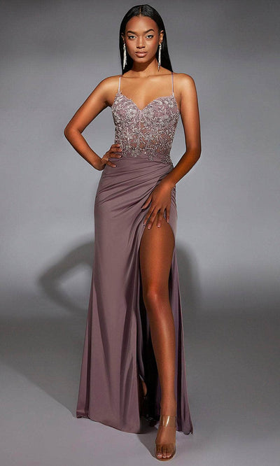 Alyce Paris 61741 - Beaded Appliqued Gown with Slit Prom dresses
