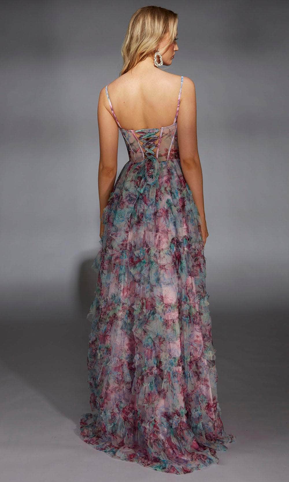 Alyce Paris 61748 - Floral Ruffled A-Line Gown Prom Dresses