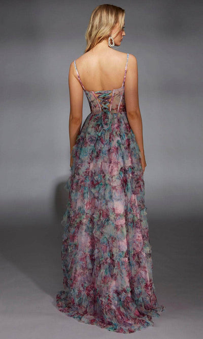 Alyce Paris 61748 - Floral Ruffled A-Line Gown Prom Dresses