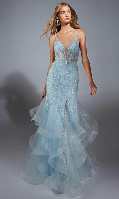 Alyce Paris 61749 - Trumpet Skirt Floral Beaded Gown Prom Dresses
